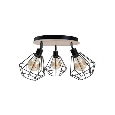 Luminosa Lighting Luminosa Atwood Ceiling Spotlight Clusters BlackWood34Cm3X E27 from B&Q
