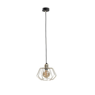 Luminosa Lighting Luminosa Laya Wire Frame Pendant Ceiling Light Gold25Cm1X E27 from B&Q