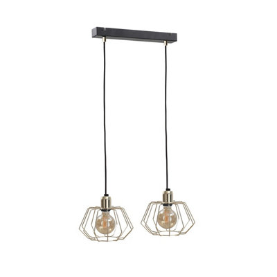 Luminosa Lighting Luminosa Laya Bar Pendant Ceiling Light Gold52Cm2X E27 from B&Q