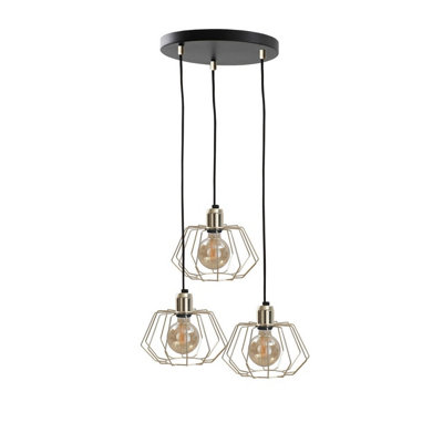 Luminosa Lighting Luminosa Laya Cluster Pendant Ceiling Light Gold32Cm3X E27 from B&Q