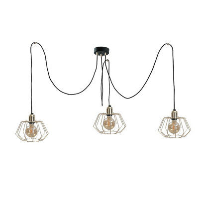 Luminosa Lighting Luminosa Laya Cluster Pendant Ceiling Light Gold3X E27 from B&Q
