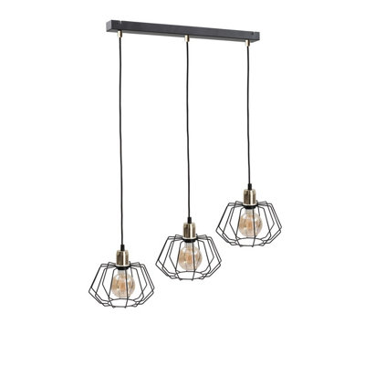 Luminosa Lighting Luminosa Luna Bar Pendant Ceiling Light Gold65Cm3X E27 from B&Q