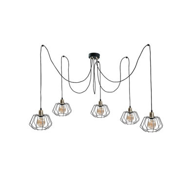 Luminosa Lighting Luminosa Luna Cluster Pendant Ceiling Light Gold5X E27 from B&Q