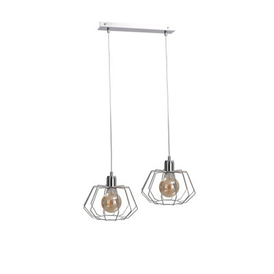 Luminosa Lighting Luminosa Luna Bar Pendant Ceiling Light Silver53Cm2X E27 from B&Q