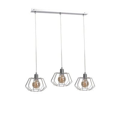 Luminosa Lighting Luminosa Luna Bar Pendant Ceiling Light Silver63Cm3X E27 from B&Q