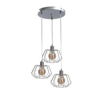 Luminosa Lighting Luminosa Luna Cluster Pendant Ceiling Light Silver32Cm3X E27 from B&Q