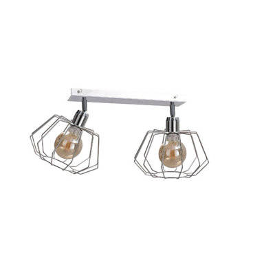 Luminosa Lighting Luminosa Luna Twin Ceiling Spotlight Silver50Cm2X E27 from B&Q