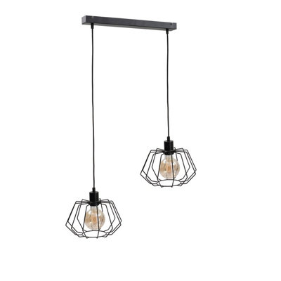 Luminosa Lighting Luminosa Luna Bar Pendant Ceiling Light Black53Cm2X E27 from B&Q