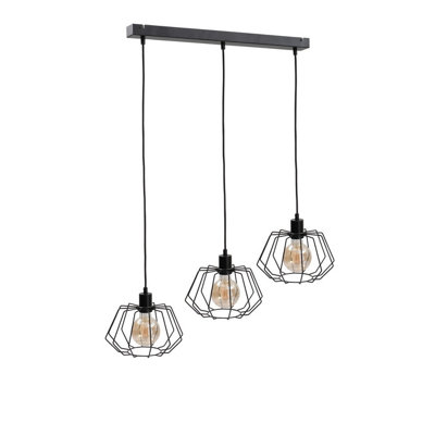 Luminosa Lighting Luminosa Luna Bar Pendant Ceiling Light Black63Cm3X E27 from B&Q