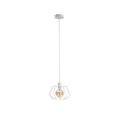 Luminosa Lighting Luminosa Luna Wire Frame Pendant Ceiling Light White25Cm1X E27 from B&Q