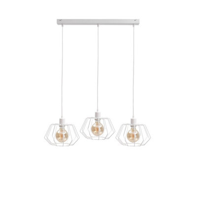 Luminosa Lighting Luminosa Luna Bar Pendant Ceiling Light White63Cm3X E27 from B&Q