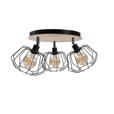 Luminosa Lighting Luminosa Soho Ceiling Spotlight Clusters Wood32Cm3X E27 from B&Q