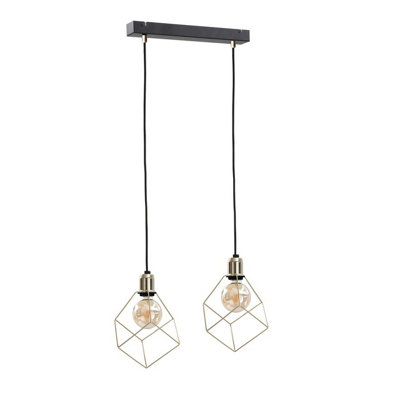 Luminosa Lighting Luminosa Taho Bar Pendant Ceiling Light Gold50Cm2X E27 from B&Q