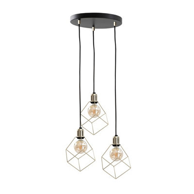 Luminosa Lighting Luminosa Taho Cluster Pendant Ceiling Light Gold32Cm3X E27 from B&Q