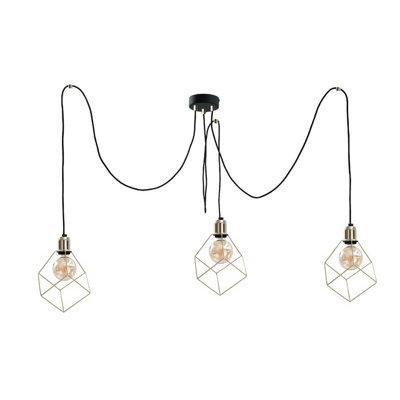 Luminosa Lighting Luminosa Taho Cluster Pendant Ceiling Light Gold3X E27 from B&Q