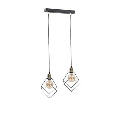 Luminosa Lighting Luminosa Ruben Bar Pendant Ceiling Light Gold50Cm2X E27 from B&Q