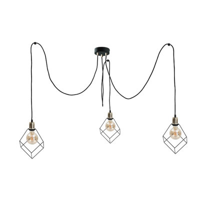 Luminosa Lighting Luminosa Ruben Cluster Pendant Ceiling Light Gold3X E27 from B&Q