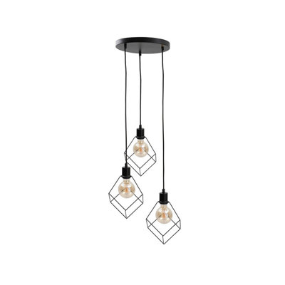 Luminosa Lighting Luminosa Ruben Cluster Pendant Ceiling Light Black32Cm3X E27 from B&Q