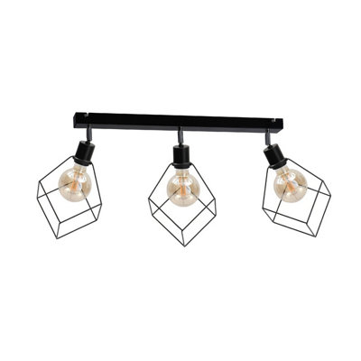Luminosa Lighting Luminosa Ruben Ceiling Spotlight Bar Black63Cm3X E27 from B&Q