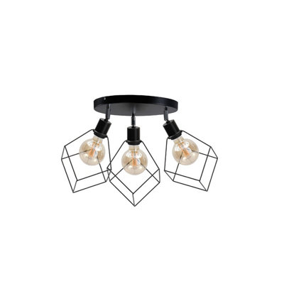 Luminosa Lighting Luminosa Ruben Ceiling Spotlight Clusters Black32Cm3X E27 from B&Q