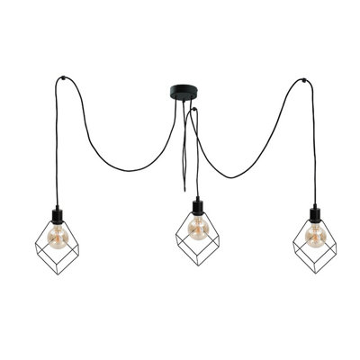 Luminosa Lighting Luminosa Ruben Cluster Pendant Ceiling Light Black3X E27 from B&Q