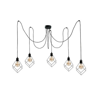 Luminosa Lighting Luminosa Ruben Cluster Pendant Ceiling Light Black5X E27 from B&Q