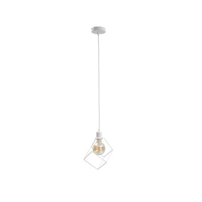 Luminosa Lighting Luminosa Ruben Wire Frame Pendant Ceiling Light White22Cm1X E27 from B&Q