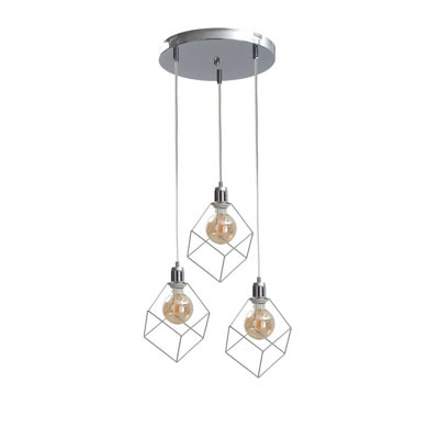 Luminosa Lighting Luminosa Ruben Cluster Pendant Ceiling Light Silver32Cm1X E27 from B&Q