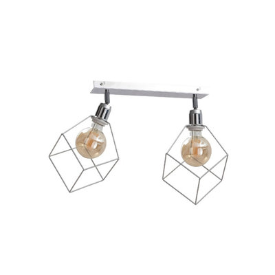 Luminosa Lighting Luminosa Ruben Twin Ceiling Spotlight Silver53Cm2X E27 from B&Q