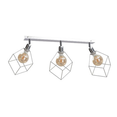 Luminosa Lighting Luminosa Ruben Ceiling Spotlight Bar Silver63Cm3X E27 from B&Q