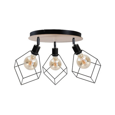 Luminosa Lighting Luminosa Ruben Ceiling Spotlight Clusters Wood32Cm3X E27 from B&Q