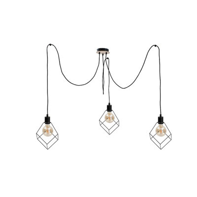 Luminosa Lighting Luminosa Ruben Cluster Pendant Ceiling Light Wood3X E27 from B&Q