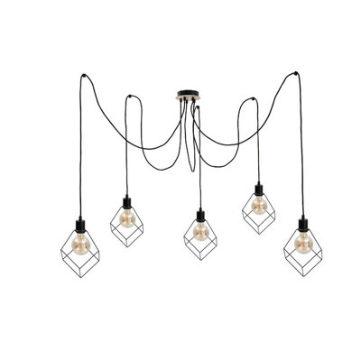 Luminosa Lighting Luminosa Ruben Cluster Pendant Ceiling Light Wood5X E27 from B&Q