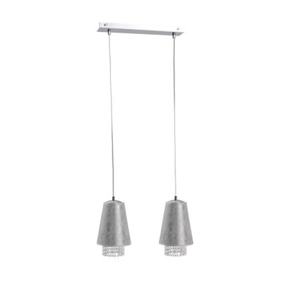 Luminosa Lighting Luminosa Molly Bar Pendant Ceiling Light Crystal Silver50Cm2X E27 from B&Q