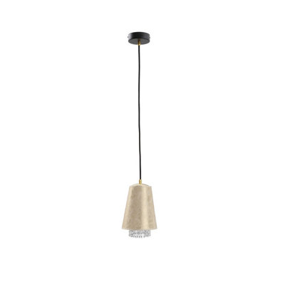 Luminosa Lighting Luminosa Molly Dome Pendant Ceiling Light Crystal Gold17Cm1X E27 from B&Q
