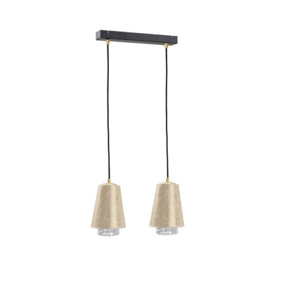 Luminosa Lighting Luminosa Molly Bar Pendant Ceiling Light Crystal Gold50Cm2X E27 from B&Q