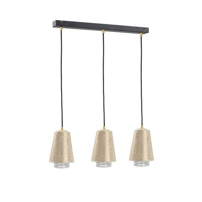 Luminosa Lighting Luminosa Molly Bar Pendant Ceiling Light Crystal Gold60Cm3X E27 from B&Q