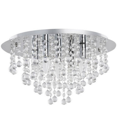 Luminosa Lighting Luminosa Crystal Ceiling Light K9 Crystal46Cm5X E27 from B&Q