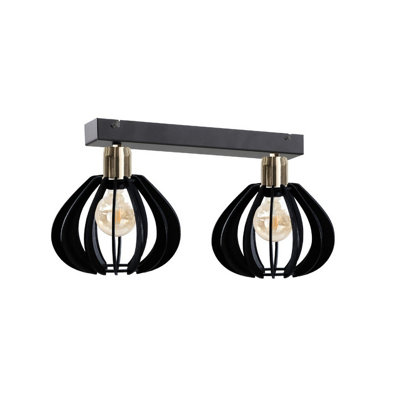 Luminosa Lighting Luminosa Gemma Twin Ceiling Spotlight BlackGold50Cm2X E27 from B&Q