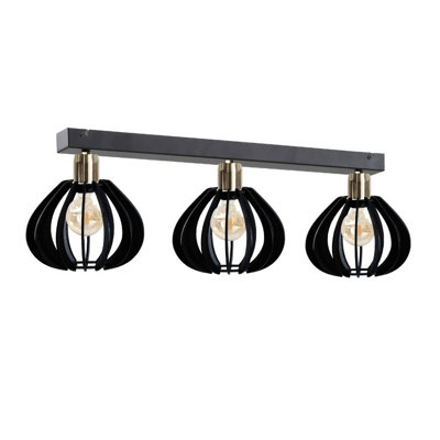 Luminosa Lighting Luminosa Gemma Ceiling Spotlight Bar BlackGold60Cm3X E27 from B&Q