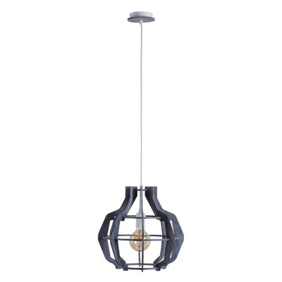 Luminosa Lighting Luminosa Bento Wire Frame Pendant Ceiling Light Grey38.5Cm1X E27 from B&Q