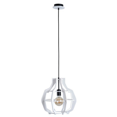 Luminosa Lighting Luminosa Bento Wire Frame Pendant Ceiling Light White38.5Cm1X E27 from B&Q