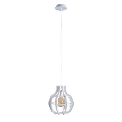 Luminosa Lighting Luminosa Bento Wire Frame Pendant Ceiling Light White28Cm1X E27 from B&Q