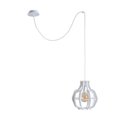 Luminosa Lighting Luminosa Bento Wire Frame Pendant Ceiling Light White28Cm1X E27200Cm Wire from B&Q