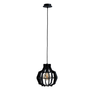 Luminosa Lighting Luminosa Bento Wire Frame Pendant Ceiling Light Black28Cm1X E27 from B&Q