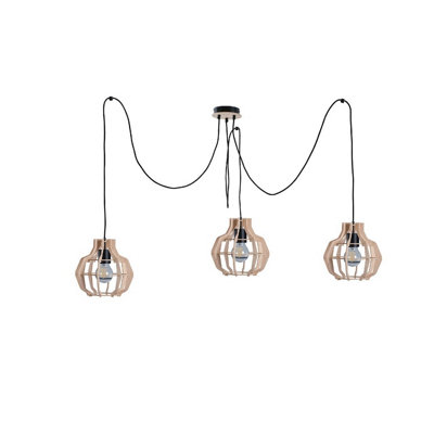 Luminosa Lighting Luminosa Bento Cluster Pendant Ceiling Light Small Natural3X E27 from B&Q
