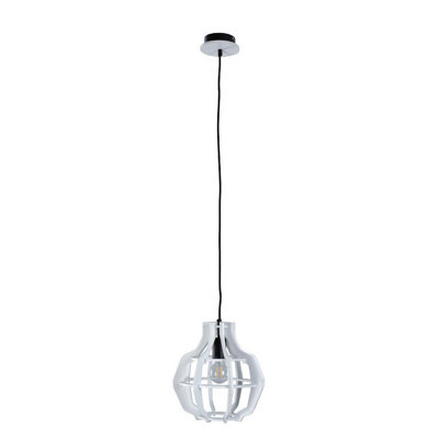 Luminosa Lighting Luminosa Bento Wire Frame Pendant Ceiling Light BlackWhite28Cm1X E27 from B&Q