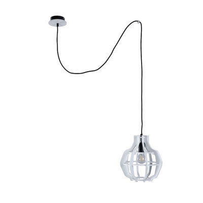 Luminosa Lighting Luminosa Bento Wire Frame Pendant Ceiling Light BlackWhite28Cm1X E27200Cm Wire from B&Q