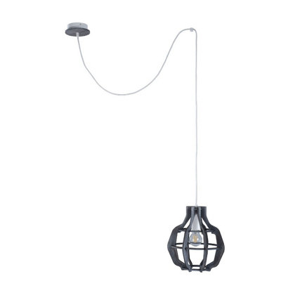 Luminosa Lighting Luminosa Bento Wire Frame Pendant Ceiling Light Small Grey28Cm1X E27200Cm Wire from B&Q