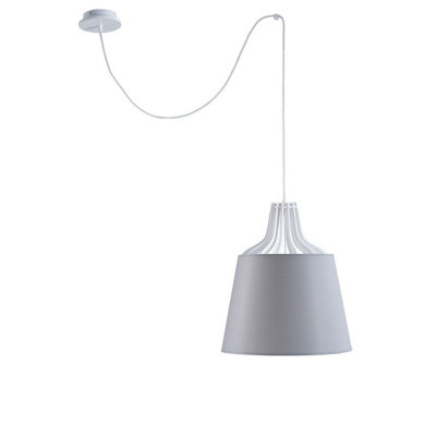 Luminosa Lighting Luminosa Lea Dome Pendant Ceiling Light Grey38Cm1X E27200Cm Wire from B&Q